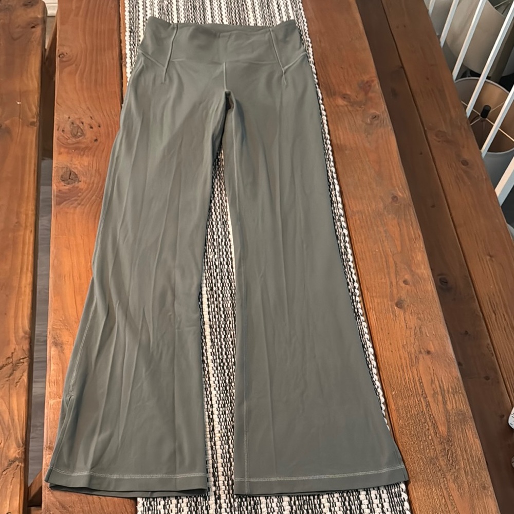 Gray/ Green Flared Lululemon Yoga Pants